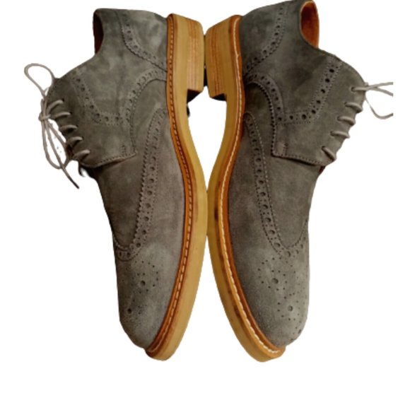 Thomas Dean Oxford Shoes Men\'s Size 10 Gray Suede